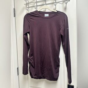 Columbia Women's Long Sleeve Side Ruched Top - Dark Purple OmniHeat